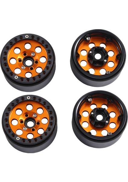 Rc Yükseltme Parçaları, 4 Adet 1.9 Metal Beadlock 8 Yuvarlak Delik Tekerlek Göbeği Jantı 1/10 Rc Crawler Axial SCX10 90046 AXI03007 Trx4 Redcat D90, Altın, Altın (Yurt Dışından)