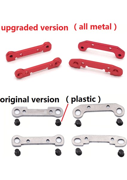 Takım, Ön ve Arka Salıncak Kolu Takviye Kiti Metal Şaft Kovanı ile 144001 124019 124018 Rc Araba Yükseltme Parçaları, B, Mavi (Yurt Dışından)