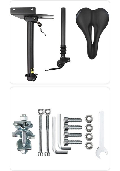 Elektrikli Scooter Koltuğu, Elektrikli Scooter Koltuğu Ayarlanabilir Eyer Seti Darbeye Dayanıklı Bisiklet Minderi M365/PRO İçinYükseltilebilir Alçaltılabilir, Beyaz, Beyaz (Yurt Dışından)