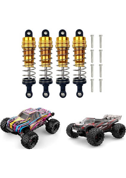 Uzaktan Kumanda Model Aksesuarları, 4 Adet Metal Ön ve Arka Yağ Damperi H16 16207 16208 16209 16210 1/16 Rc Araba Yükseltme Parçaları, 3, Sarı (Yurt Dışından)