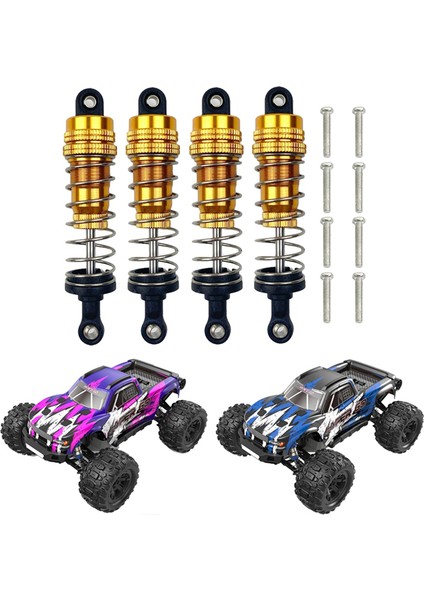 Uzaktan Kumanda Model Aksesuarları, 4 Adet Metal Ön ve Arka Yağ Damperi H16 16207 16208 16209 16210 1/16 Rc Araba Yükseltme Parçaları, 3, Sarı (Yurt Dışından)