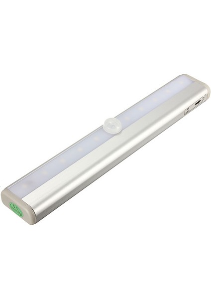Dolap Gece Lambası, 10 LED Pir Sensörlü Işık Şeridi Lamba Aydınlatma Pr Merdiven Çekmece Dolap Gardırop, Beyaz (Yurt Dışından)