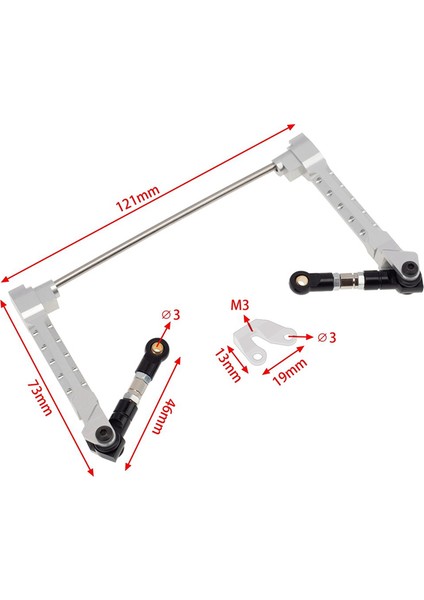 Uzaktan Kumanda Model Aksesuarları, Metal Anti-Eğim Çubuğu Sallanma Çubuğu Eksenel RR10 90048 90053 90025 90026 90050 Wraith 90018 1/10 Rc Paletli Araba, 1, Gümüş (Yurt Dışından)
