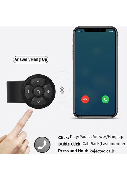 Uzaktan Kumanda, Robot Kablosuz Bluetooth Uzaktan Kumanda Düğmesi Evrensel Motosiklet/bisiklet Gidonu Medya Kontrol Cihazı Araba Direksiyon Kontrolü, Siyah (Yurt Dışından) fırsatları