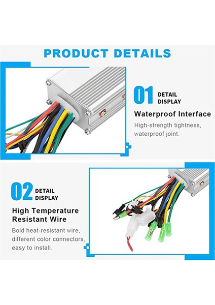 Fırçasız Kontrol Cihazı, Elektrik Motor Kontrol Cihazı, 36V/48V 350W Brainpower Kontrol Cihazı Bisiklet Scooter Için, Gümüş (Yurt Dışından)