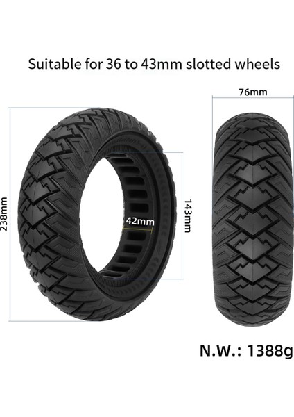 Elektrikli Scooter Lastiği, 10 Inç 10X3/255X80(80/65-6) Off-Road Tubeless Katı Lastik Elektrikli Scooter Parçaları İçinPatlamaya Dayanıklı, Siyah (Yurt Dışından) indirimleri