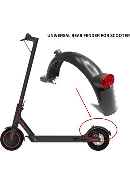 Scooter Çamurluk, 1 Set Elektrikli Scooter Takımı Arka Çamurluk Işıklı Yükseltilmiş M365 Pro 2 1s Için, Siyah (Yurt Dışından)