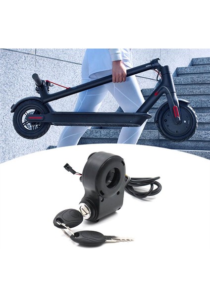 Marş, E-Bisiklet Kontak Kilidi Anahtarı Başparmak Gaz Anahtarı Güç M5/M365 Evrensel Elektrikli Scooter Aksesuarları,siyah (Yurt Dışından)