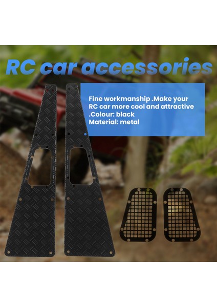 Takım, Metal Kaymaz Plaka Giriş Izgarası -4 Trx4 1/10 Rc Crawler Yükseltme Parçaları Aksesuarları, Siyah (Yurt Dışından)