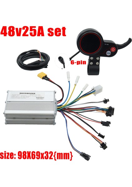 Kontrolör, 48V 25A Elektrikli Scooter Kontrol Paneli Kiti TF-100 Ekranlı Parçalar Için, Gümüş ve Siyah (Yurt Dışından)