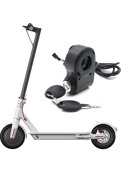Marş, E-Bisiklet Kontak Kilidi Anahtarı Başparmak Gaz Anahtarı Güç M5/M365 Evrensel Elektrikli Scooter Aksesuarları,siyah (Yurt Dışından)