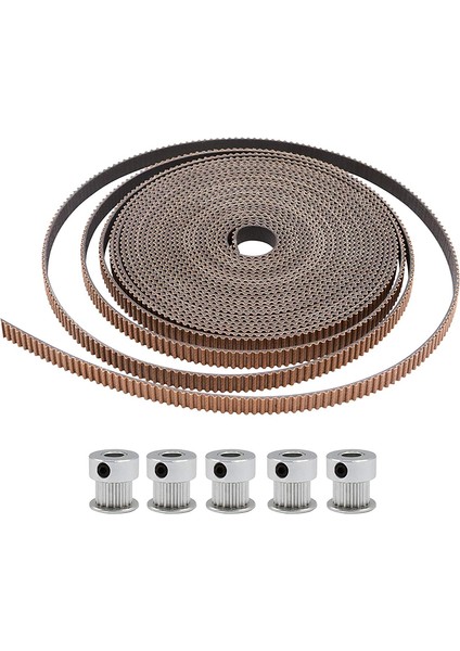 Yazıcı Kayışı, 5m Dişli Kayış, 5 Adet 16 Dişli Alüminyum Disk, 2mm Aralık 6mm Genişlik Güçlü Aşınmaya Dayanıklı Kauçuk Zamanlama Kayışı, te (Yurt Dışından)