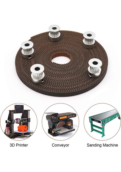 Yazıcı Kayışı, 5m Dişli Kayış, 5 Adet 16 Dişli Alüminyum Disk, 2mm Aralık 6mm Genişlik Güçlü Aşınmaya Dayanıklı Kauçuk Zamanlama Kayışı, te (Yurt Dışından) fiyatları