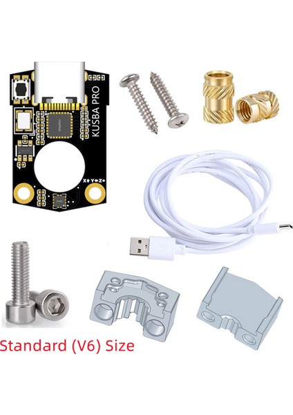 ADXL345 Ivmeölçer, Kusba Pro - Klipper Voron Veya Kendin Yap 3D Yazıcı İçinNozul USB Ivmeölçer Standart (V6) Boyutu, Siyah ve Gri (Yurt Dışından)