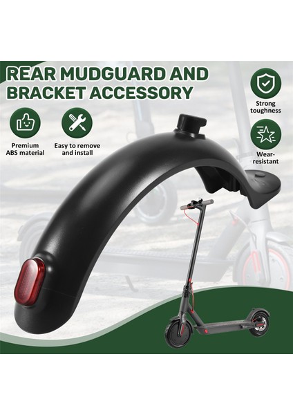 Arka Çamurluk, Arka Çamurluk ve Braket Aksesuarı M365/M365 Pro Scooter Vidaları Vida Kapakları İçinStop Lambasıyla, Siyah (Yurt Dışından)