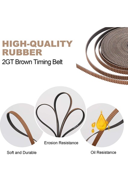 Yazıcı Kayışı, 5m Dişli Kayış, 5 Adet 16 Dişli Alüminyum Disk, 2mm Aralık 6mm Genişlik Güçlü Aşınmaya Dayanıklı Kauçuk Zamanlama Kayışı, te (Yurt Dışından) indirimleri