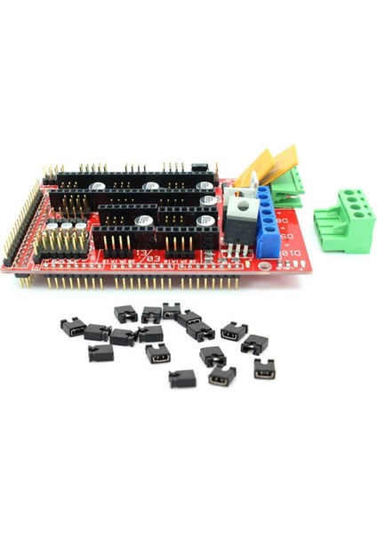 Yazıcı Kontrol Kartı Kiti, 3D Yazıcı Kontrol Kartı Kiti 2560 R3 Geliştirilmiş + Ramps 1.4 4988 Sürücü (Kırmızı) Isı Emici Ile, (Yurt Dışından) modelleri
