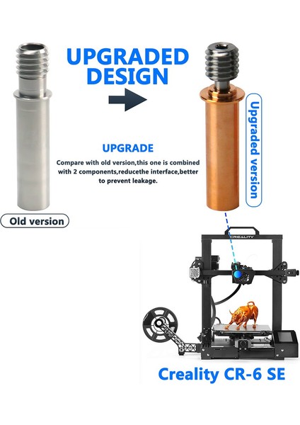 Yazıcı Aksesuarları, Cr6 Se Titanyum Alaşımlı Bimetal Isı Yalıtımı -6 Hotend 3D Yazıcı 1.75MM Filament Isı Yalıtımı, Bakır Rengi (Yurt Dışından) indirimleri