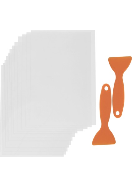 Fep Film, 12 Adet Fep Film 200X140X0.15 mm Kalınlık Uv 3D Yazıcılar Için, LCD Sla Reçine, 2 Adet Yedek Plastik Spatula, Şeffaf ve Sarı (Yurt Dışından)