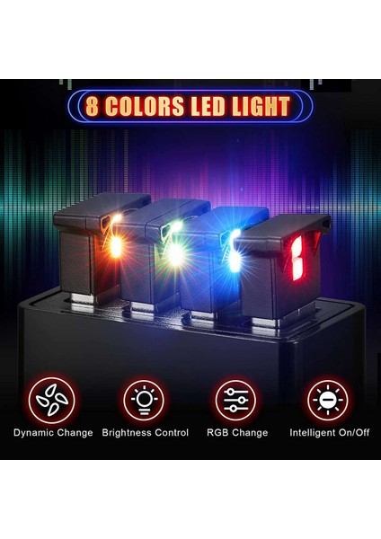 Gece Lambası, USB LED Işık, Rgb Araba Iç Aydınlatma Atmosfer Işığı, Dizüstü Bilgisayar Klavye Işığı Ev Ofis Dekorasyon Gece Lambası, Siyah (Yurt Dışından)