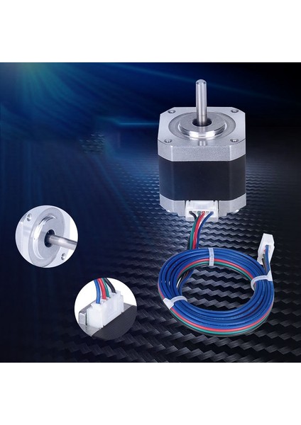 Adım Motoru, NEMA17 42 Adım Dc Motor 1.8 Derece 12V Yazıcı 3D ve Cnc İçinÇizgili, Gümüş ve Siyah (Yurt Dışından) fiyatları