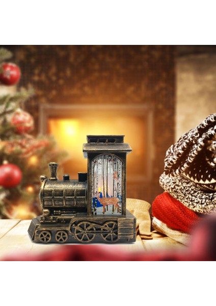 Noel Feneri, Noel Lokomotif Mum Rüzgar Feneri Retro LED Parlayan Gece Lambası Ev Dekoru Süsleri ler A, (Yurt Dışından)