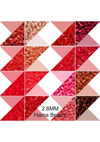 2.6mm Mini Boncuklar 1000 Adet Kırmızı Renkler Piksel Sanat Sigorta Boncukları Çocuklar Için Hediye Hama Boncukları Kendin Yap Bulmacalar Demir Boncuklar (Yurt Dışından)