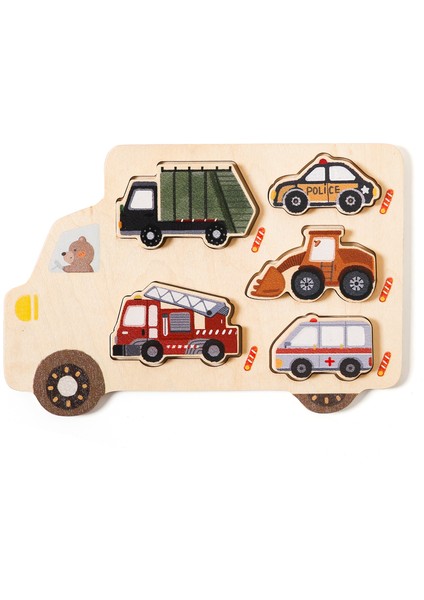 Çocuk Bulmacaları Ahşap Bebek Oyuncakları Montessori 3D Bulmaca Oyuncakları Bebekler Için Eğitici Oyuncaklar Bulmaca Çocuk 2 Yaş Arabalar Maç Tahtası Bulmaca (Yurt Dışından)