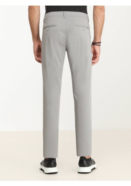 Gri Dokuma Slim Fit Casual Pantolon fırsatları