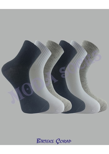 6'lı Dikişsiz Penye Kokulu Kısa Çorap erkek 3 renk