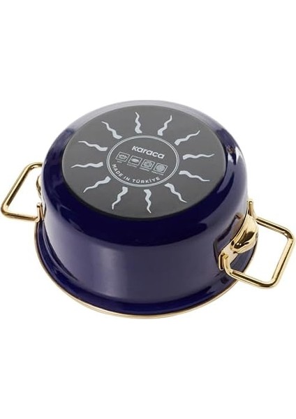 Piraye Emaye 3'lü Tencere Seti Lacivert modelleri