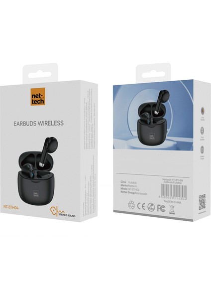NT-BTH04 Earbuds Wireless Kulak içi Bluetooth Kulaklık