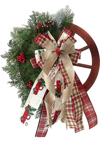 Noel Kış Çelenk Kapı Kolye Çiftlik Evi Taşıma Tekerleği Noel Süs Çelenk Noel Çam Kozalağı Çelenk (40 Cm) (Yurt Dışından)