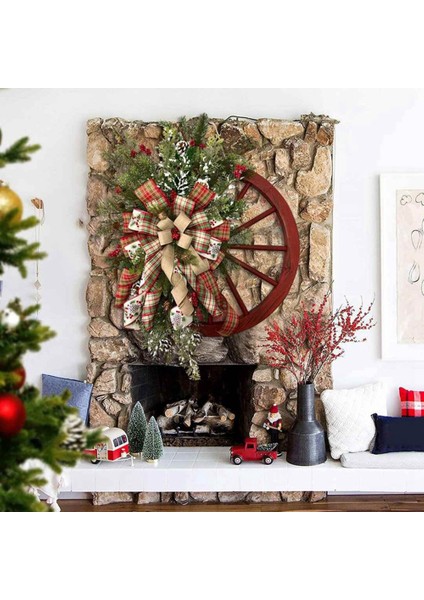 Noel Kış Çelenk Kapı Kolye Çiftlik Evi Taşıma Tekerleği Noel Süs Çelenk Noel Çam Kozalağı Çelenk (40 Cm) (Yurt Dışından) fiyatları