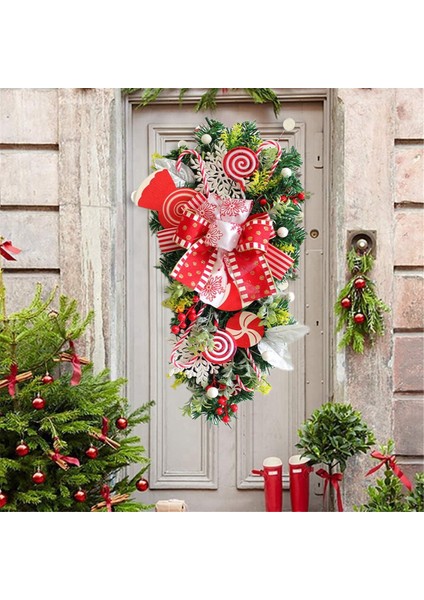 2 Adet Noel Şeker Kamışı Çelenk Ön Kapı Noel Merdiven Süslemeleri Kapalı Dekor Için Noel Çelenk (Yurt Dışından) modelleri