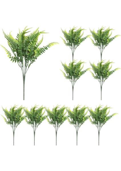 10 Adet Yapay Boston Fern Çalı Plastik Bitki Asılı Sahte Yeşillik Ev Dekor (Yurt Dışından)