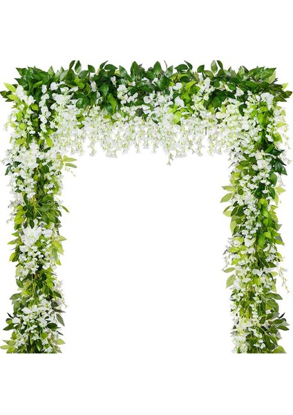 Wisteria Vines Garland, Asılı Wisteria Yapay Çiçekler Dizeleri, Sahte Bitkiler Asma Ratta Asılı Çelenk Çiçek Dize (Yurt Dışından)