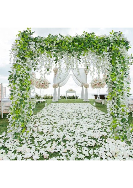 Wisteria Vines Garland, Asılı Wisteria Yapay Çiçekler Dizeleri, Sahte Bitkiler Asma Ratta Asılı Çelenk Çiçek Dize (Yurt Dışından)