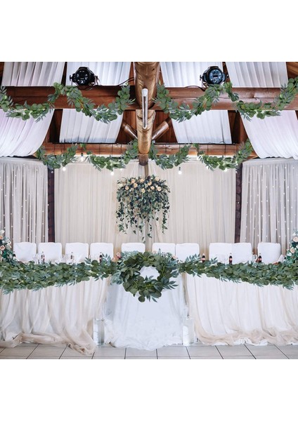 4'lü Paket 6,5 Ayak Yapay Okaliptüs Söğüt Çelenkli Sahte Asma Bitkisi Yapraklı Sahte Gümüş Dolar Yeşilliği (Yurt Dışından) modelleri