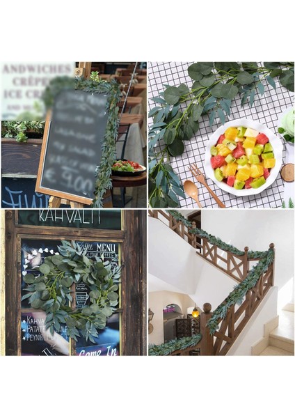 4'lü Paket 6,5 Ayak Yapay Okaliptüs Söğüt Çelenkli Sahte Asma Bitkisi Yapraklı Sahte Gümüş Dolar Yeşilliği (Yurt Dışından) indirimleri