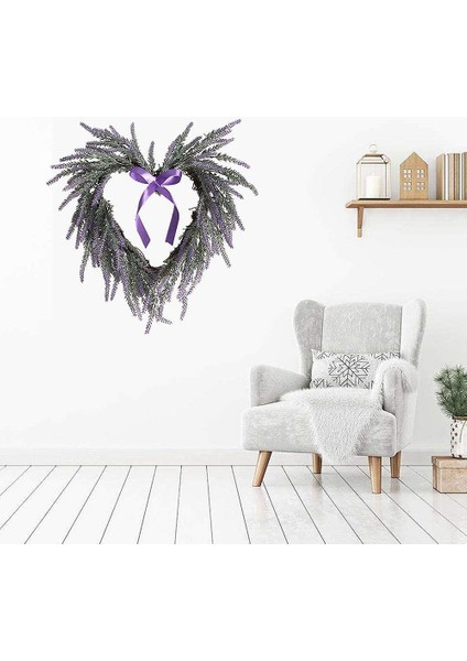 Kalp Şeklinde Yapay Lavanta Çelengi, Düğün Partisi Ön Kapı Asma Dekoru Noel Sevgililer Günü Için (Yurt Dışından) fiyatları