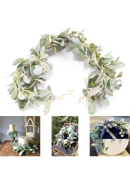 6,7 Ft Kuzu Kulak Çelengi Yapay - Etli Çelenk - Sonbahar Okaliptüs Çelenk - Yaprak Manto Çelenk (Yurt Dışından) fırsatları