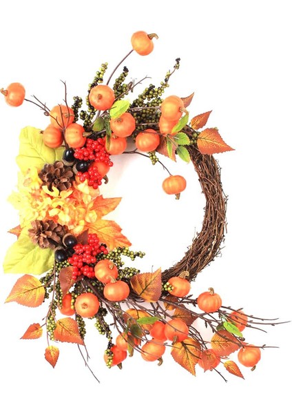 Sonbahar Dekor Sonbahar Çelenk Ön Kapı Için Kabak Meyveleri Sonbahar Şükran Günü Hasat Çiftlik Evi Için Çelenk Süslemeleri (Yurt Dışından)