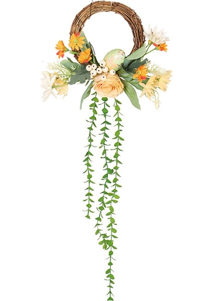 Paskalya Çelengi Ev Yapay Çiçek Yüzük Dekorasyon Çelenk Bahar Festivali Süsleri Ön Kapı Bahçe Duvarı Için Hediyeler (Yurt Dışından)