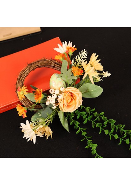 Paskalya Çelengi Ev Yapay Çiçek Yüzük Dekorasyon Çelenk Bahar Festivali Süsleri Ön Kapı Bahçe Duvarı Için Hediyeler (Yurt Dışından) fırsatları