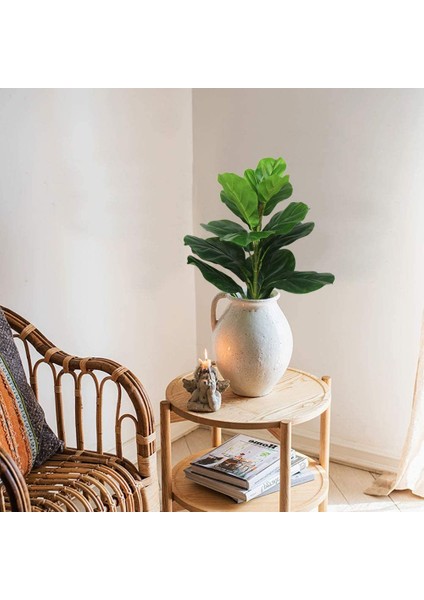 Adet Yapay Keman Yaprağı Incir Ağacı 19.6 Inç Sahte Bitkiler Ficus Çalı Yeşillik Düğün Avlu Dış Dekorasyon Için (Yurt Dışından)