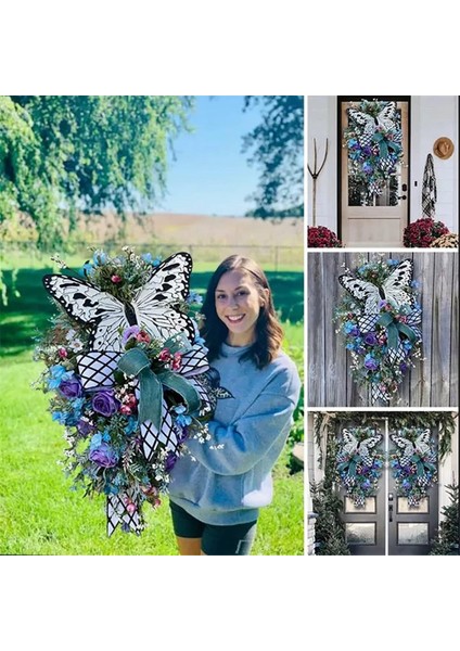 Ön Kapı Için Kelebek Yaz Çelenkleri Ilkbahar Yaz Kelebekleri Dekor Hoş Geldiniz Yazısı Yaz Çelengi (Yurt Dışından) modelleri
