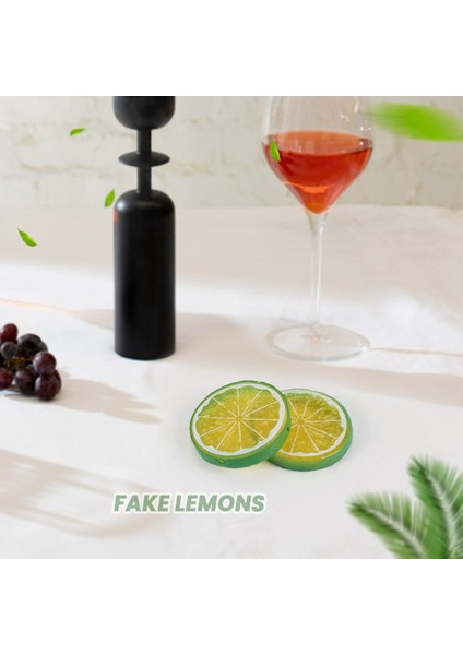 Yapay Limon Dilimleri Blokları: 30 Adet Sahte Limon Dilimleri ve 20 Adet Limon Blokları Gerçekçi Meyve Limon Süslemeleri (Yurt Dışından)