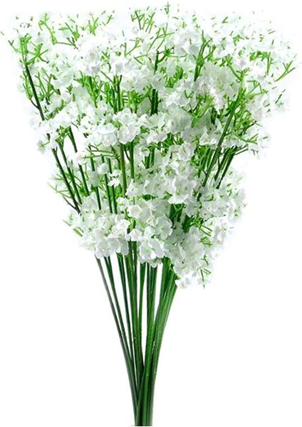 12 Saplı Yapay Beyaz Gypsophila Ipek Çiçek Demet Bebeğin Nefesi (Yurt Dışından)
