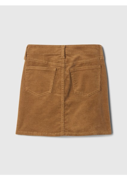 Kız Çocuk Kahverengi Kadife Mini Etek modelleri